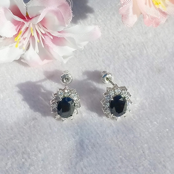 New Genuine Sapphire Earrings - Picture 3 of 11